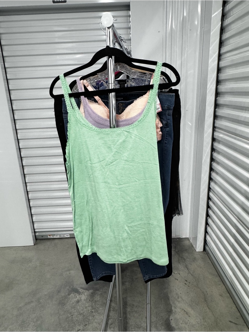 Old Navy | Vintage Bundle of 2 Lace Trim Camisoles in Mint/Lavender | size XXL